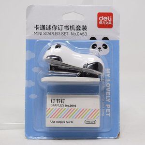 Panda Mini Stapler Set My Lovely Pet Black White School College Office New Cute